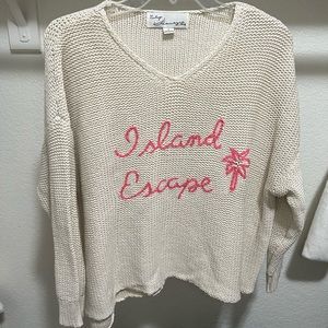 White knit sweater